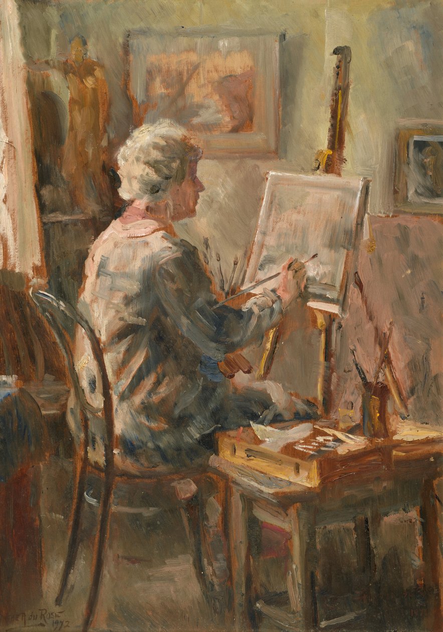 Artista al lavoro nello studio di Cor Visser, Ipswich da Anthea Durose