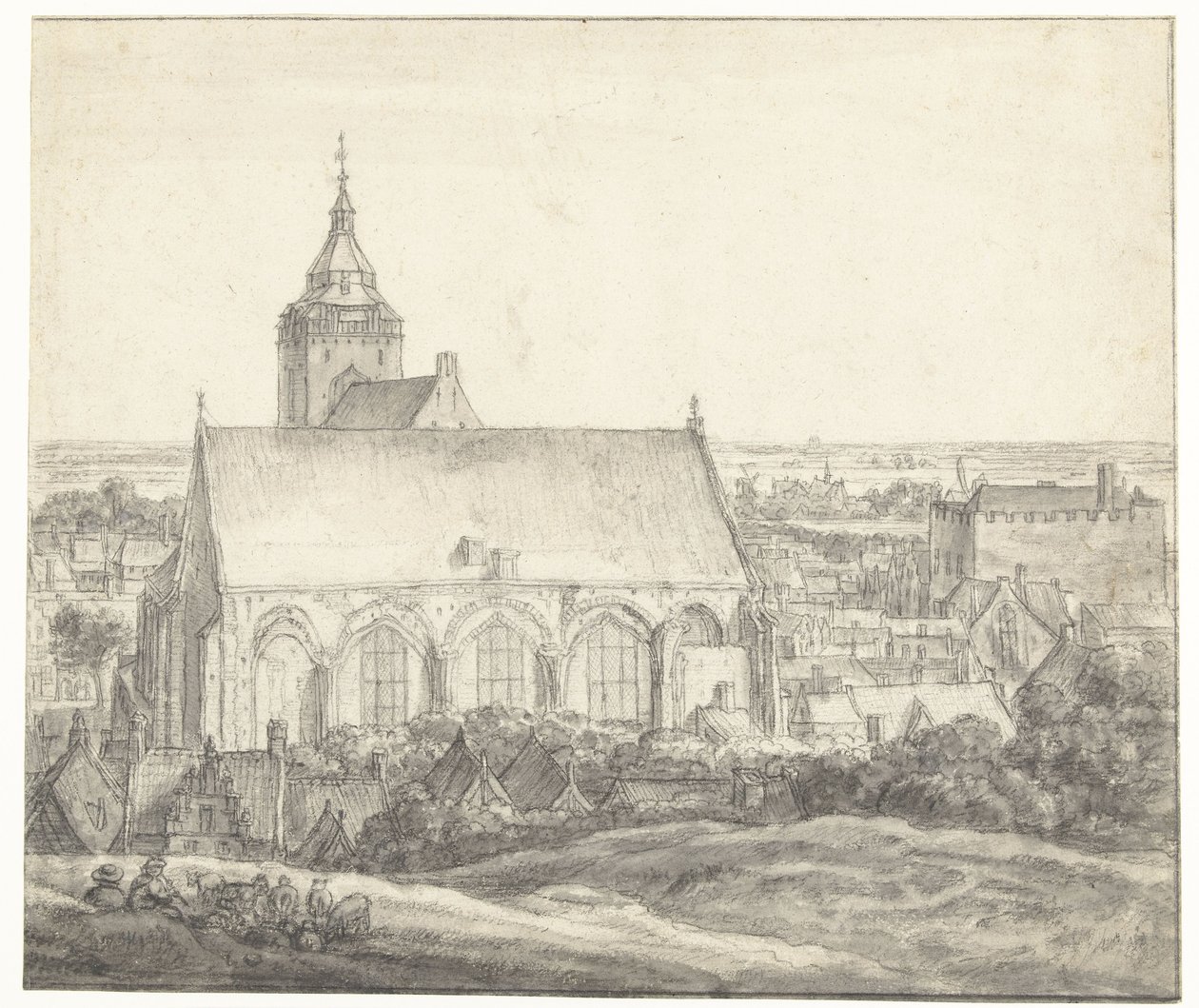 Chiesa di Buurkerk a Utrecht da Anthonie Waterloo