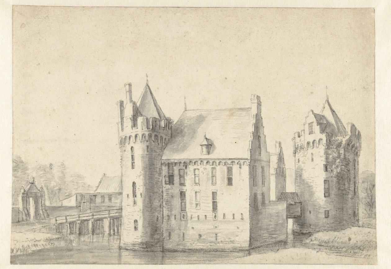 Veduta del castello di Sjaerdema a Franeker da Anthonie Waterloo