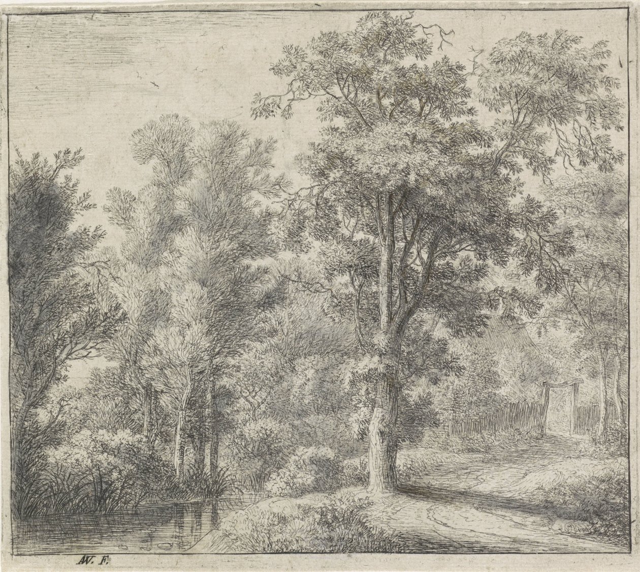 Ingresso del bosco Vedute del bosco, serie A da Anthonie Waterloo