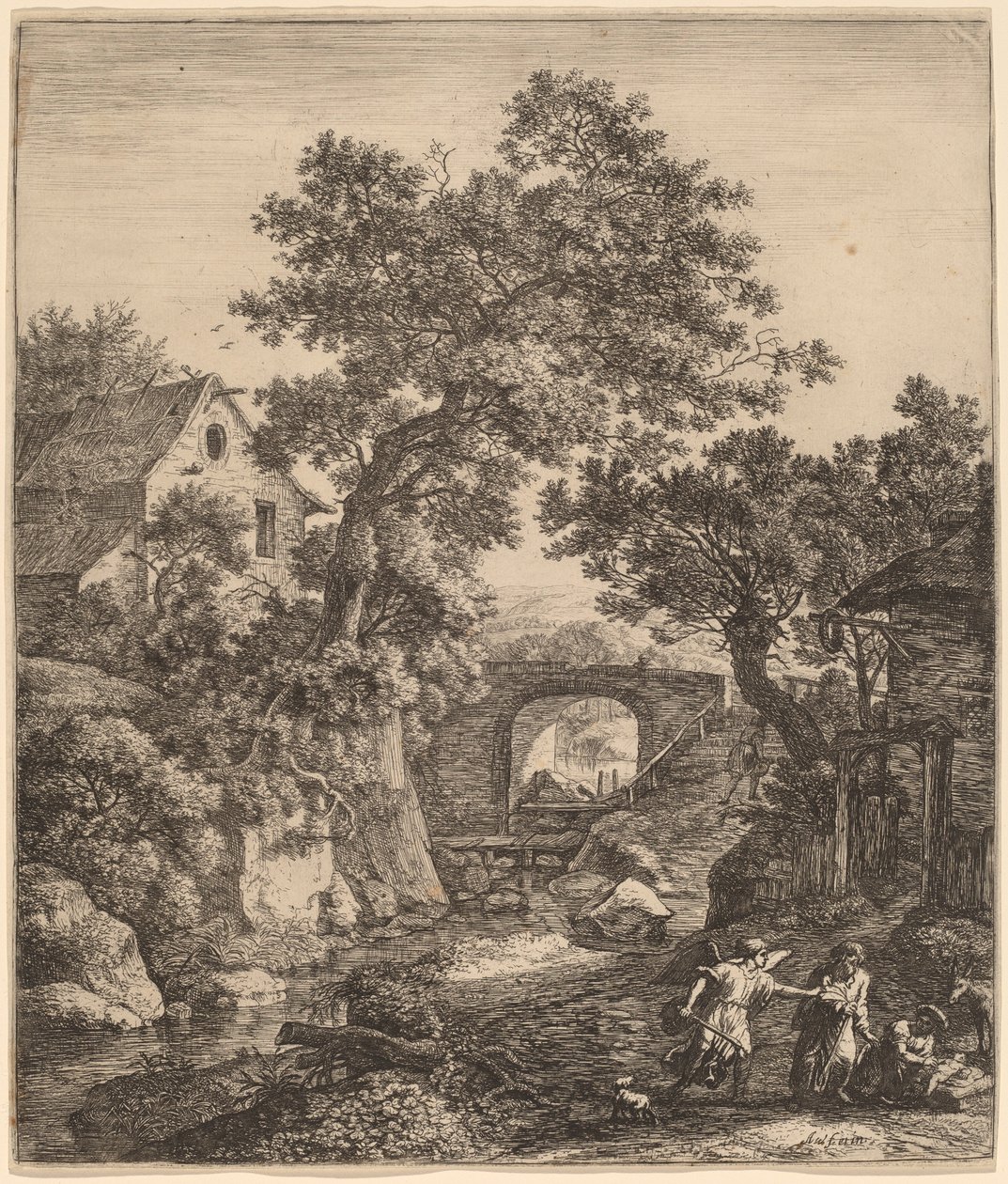 Paesaggio con la Circoncisione del Figlio di Mosè da Anthonie Waterloo