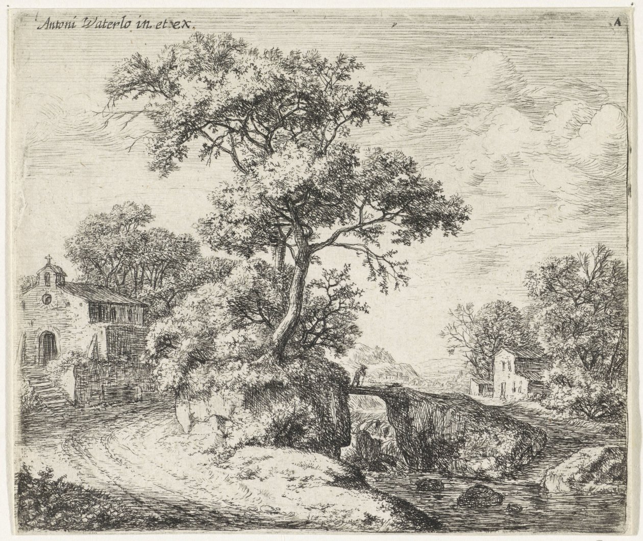 Paesaggio con una cappella da Anthonie Waterloo