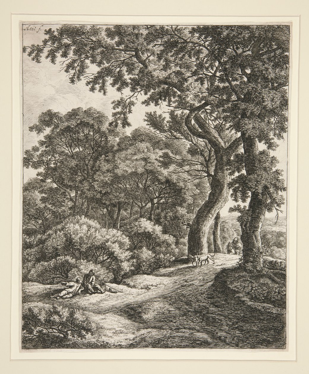 I due viaggiatori a riposo nel bosco da Anthonie Waterloo