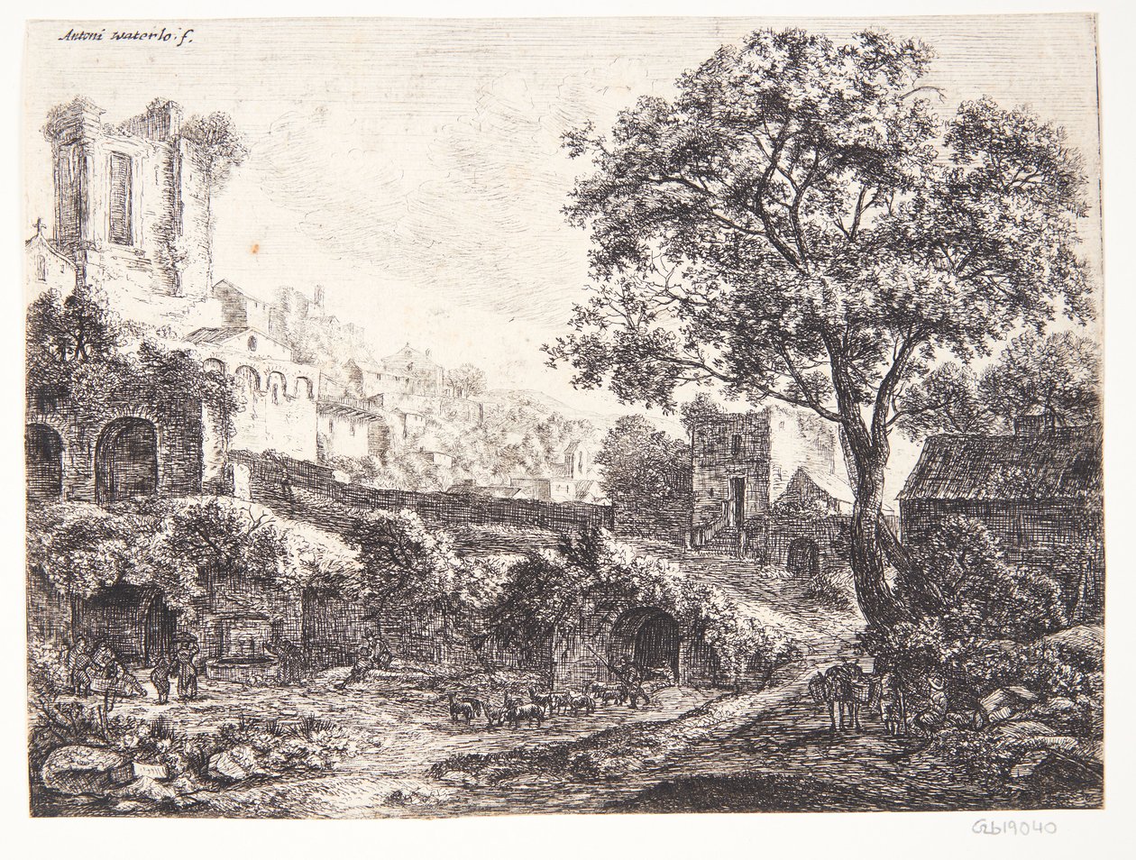 Rovine alla periferia di una città da Anthonie Waterloo