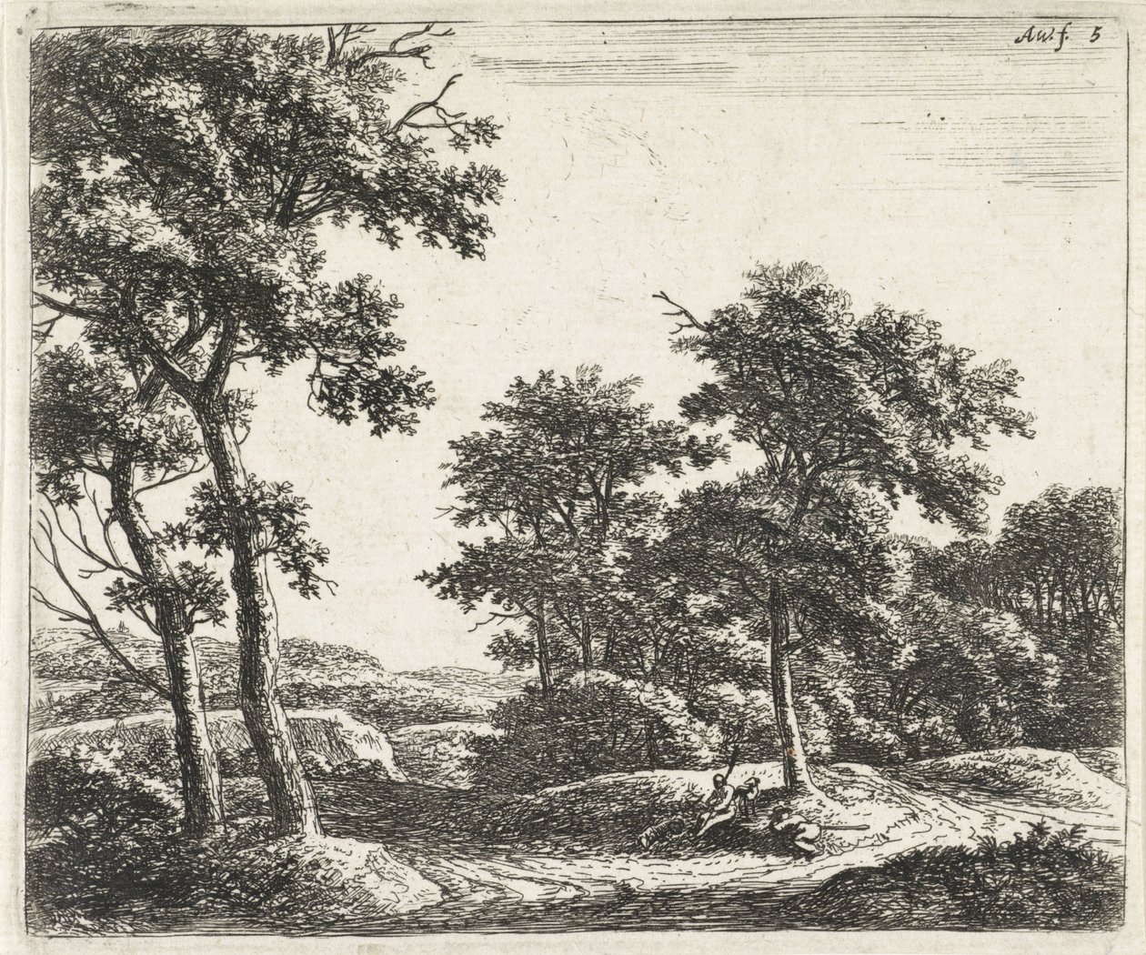 Pastorelli che riposano sotto un albero da Anthonie Waterloo