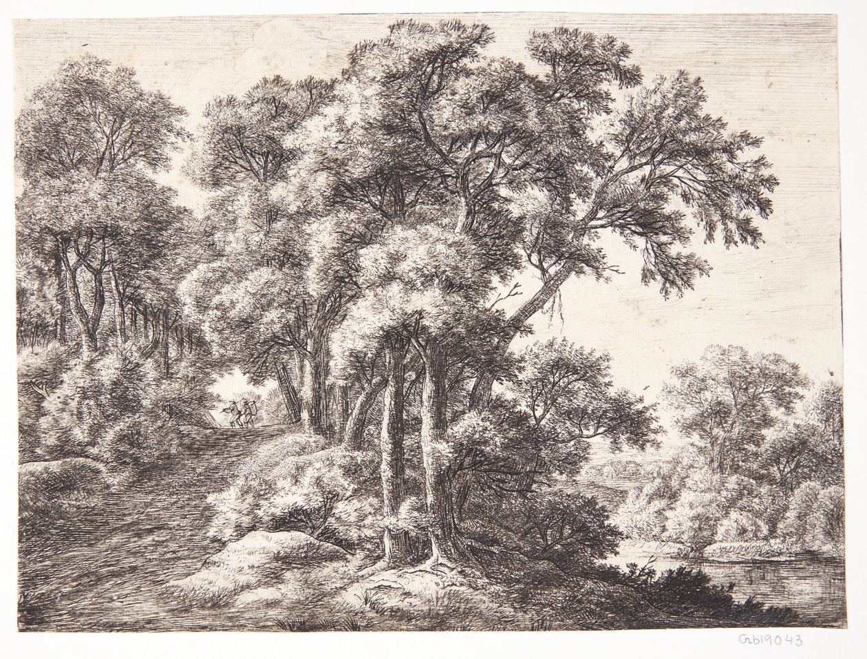 Strada forestale lungo un fiume da Anthonie Waterloo