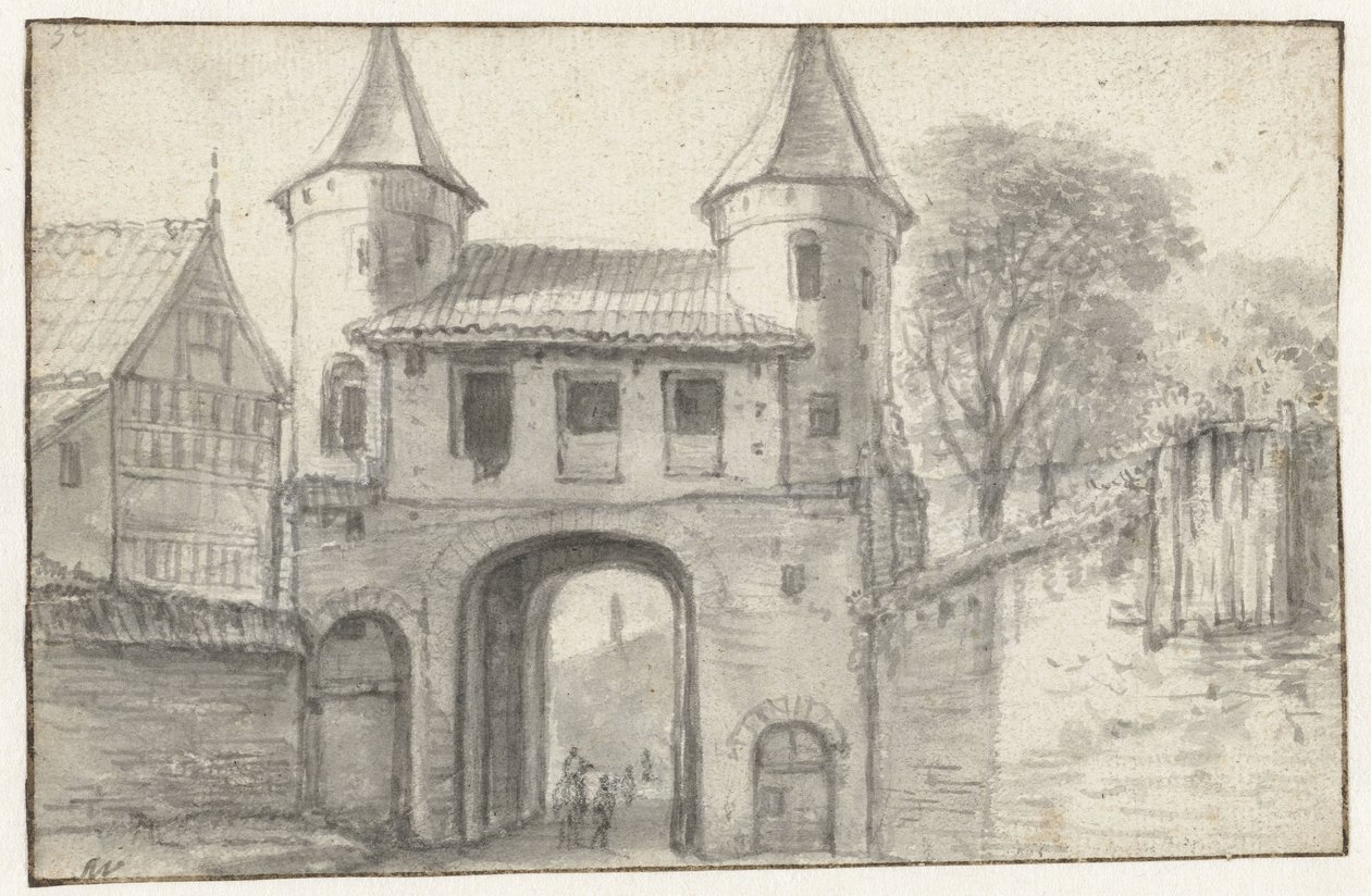 Porta della città di Amburgo (?), vista dall