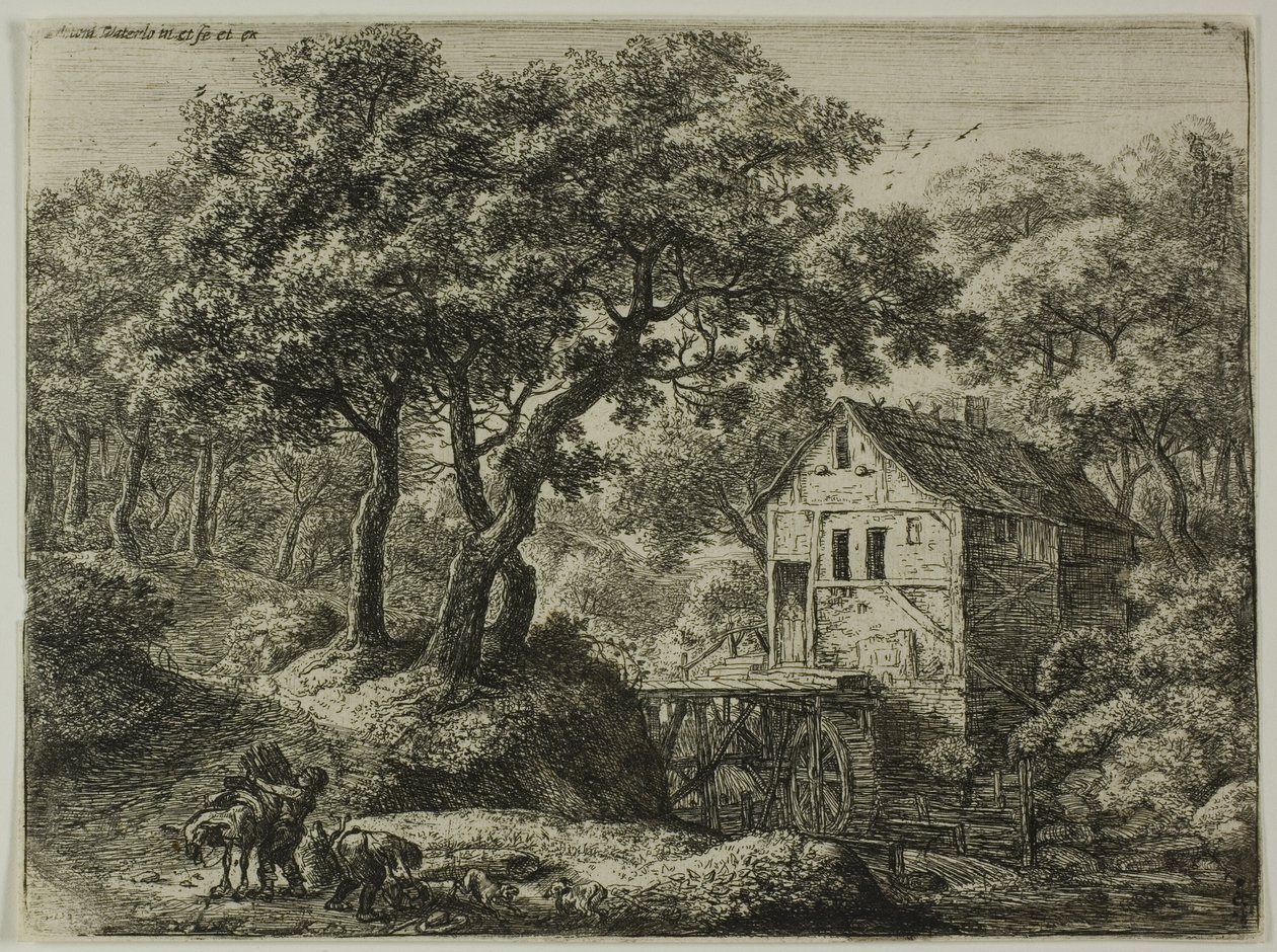 Il mulino nel bosco da Anthonie Waterloo