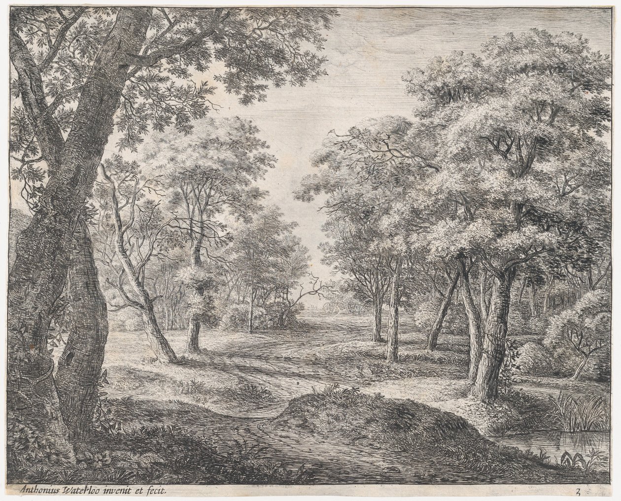 La strada attraverso il bosco da Anthonie Waterloo