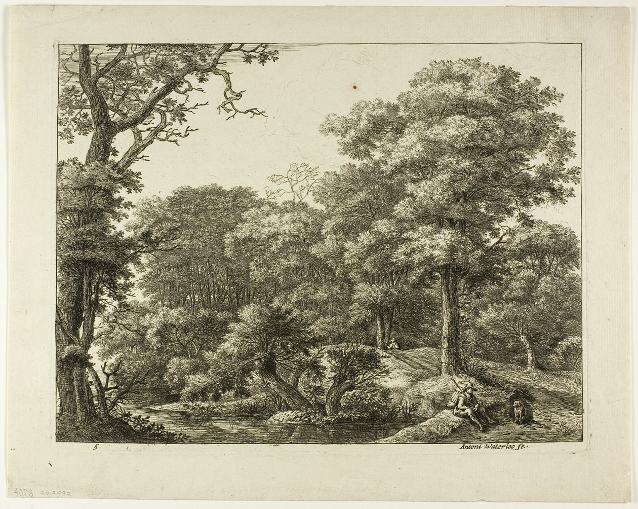 Il viandante che riposa nella foresta da Anthonie Waterloo