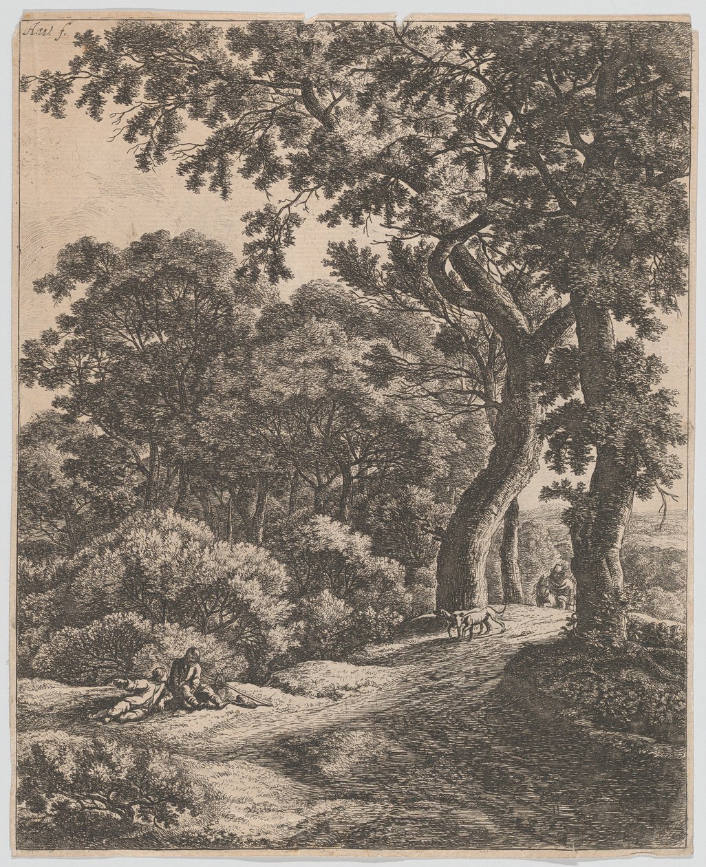 Due viaggiatori che riposano nel bosco, XVII secolo da Anthonie Waterloo