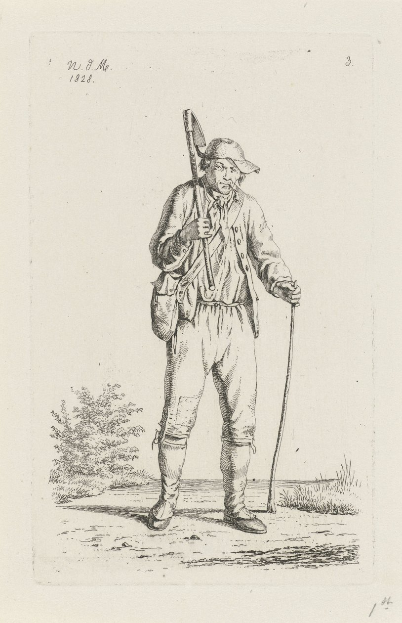 Contadino delle Ardenne con zappa da Anthonie Willem Hendrik Nolthenius de Man