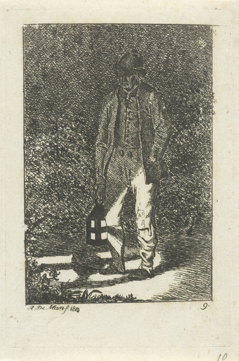 Uomo con una lanterna da Anthonie Willem Hendrik Nolthenius de Man