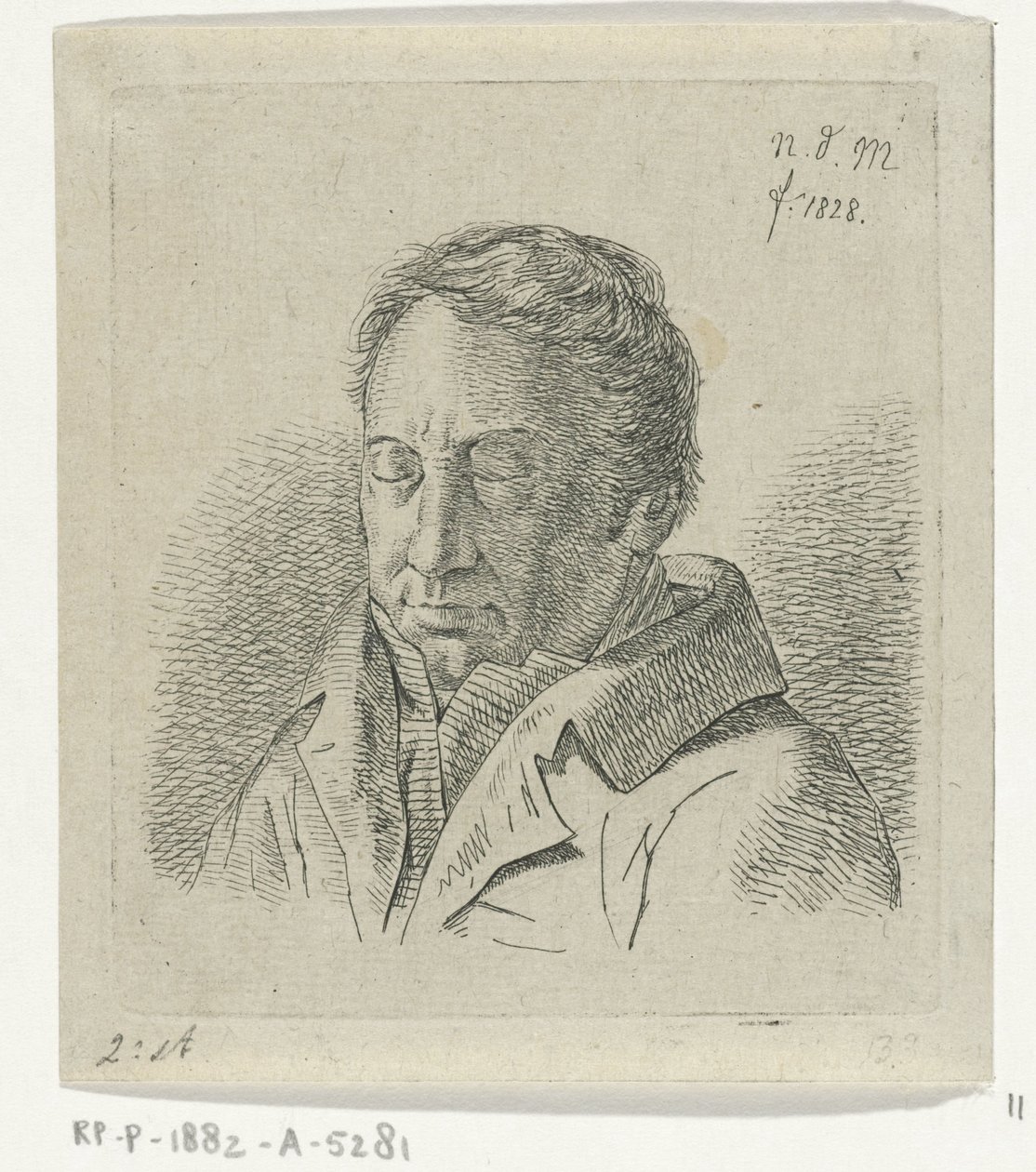 Uomo con occhi chiusi da Anthonie Willem Hendrik Nolthenius de Man