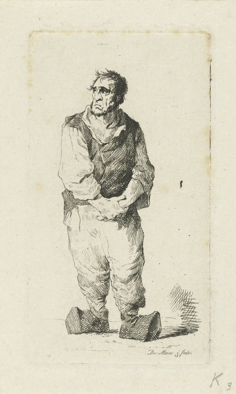 Uomo con zoccoli da Anthonie Willem Hendrik Nolthenius de Man