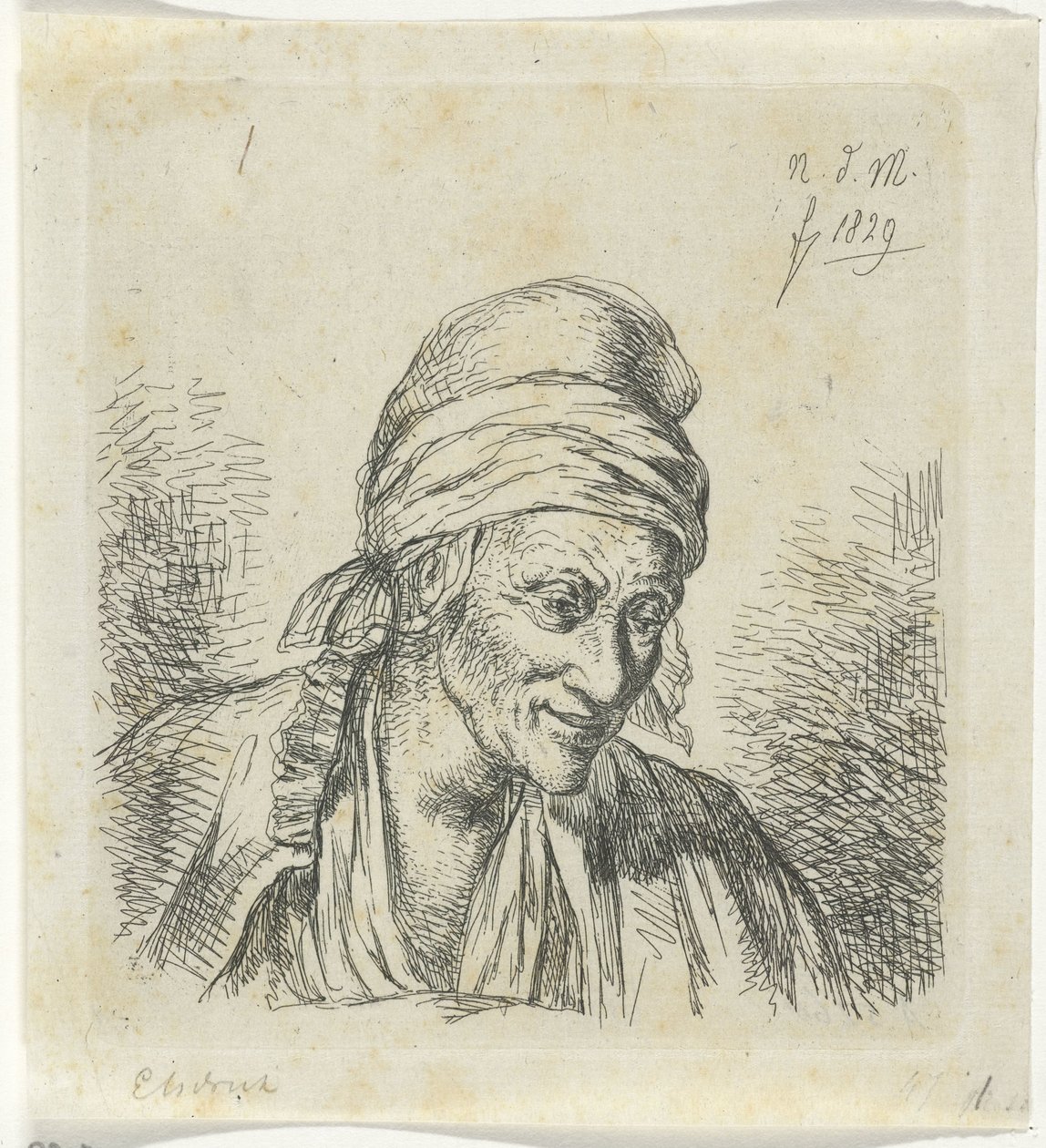 Vecchia donna verso destra da Anthonie Willem Hendrik Nolthenius de Man