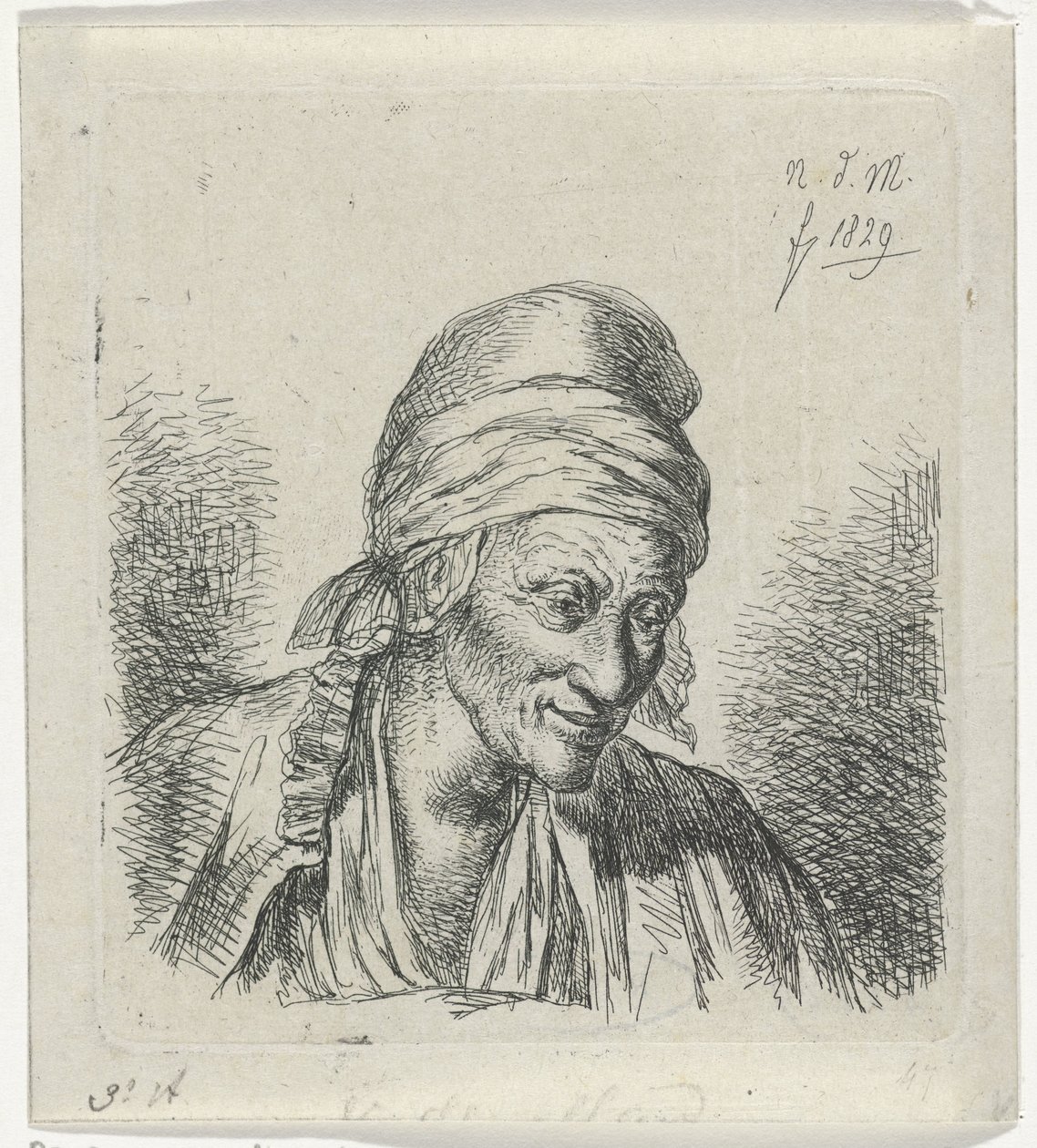 Vecchia donna verso destra da Anthonie Willem Hendrik Nolthenius de Man