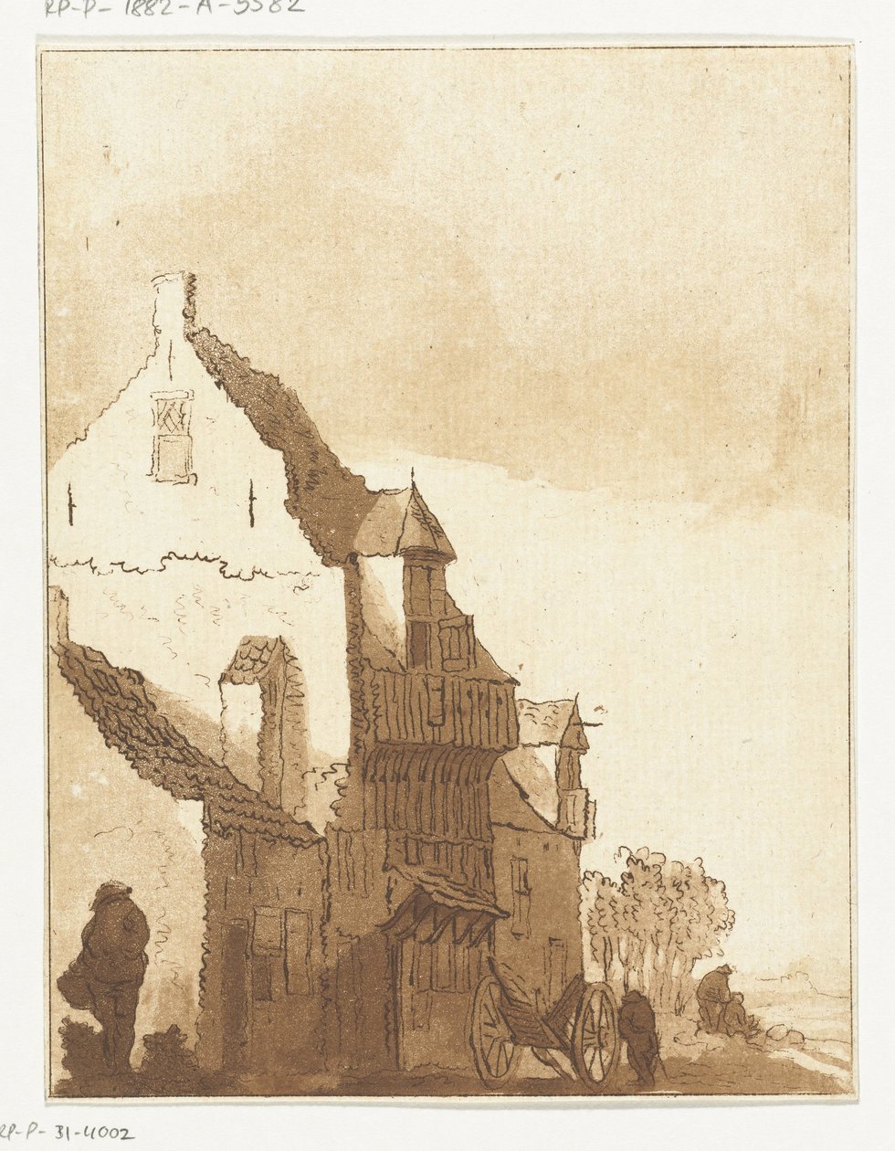 Casa con carriola davanti alla porta da Anthonie van den Bos