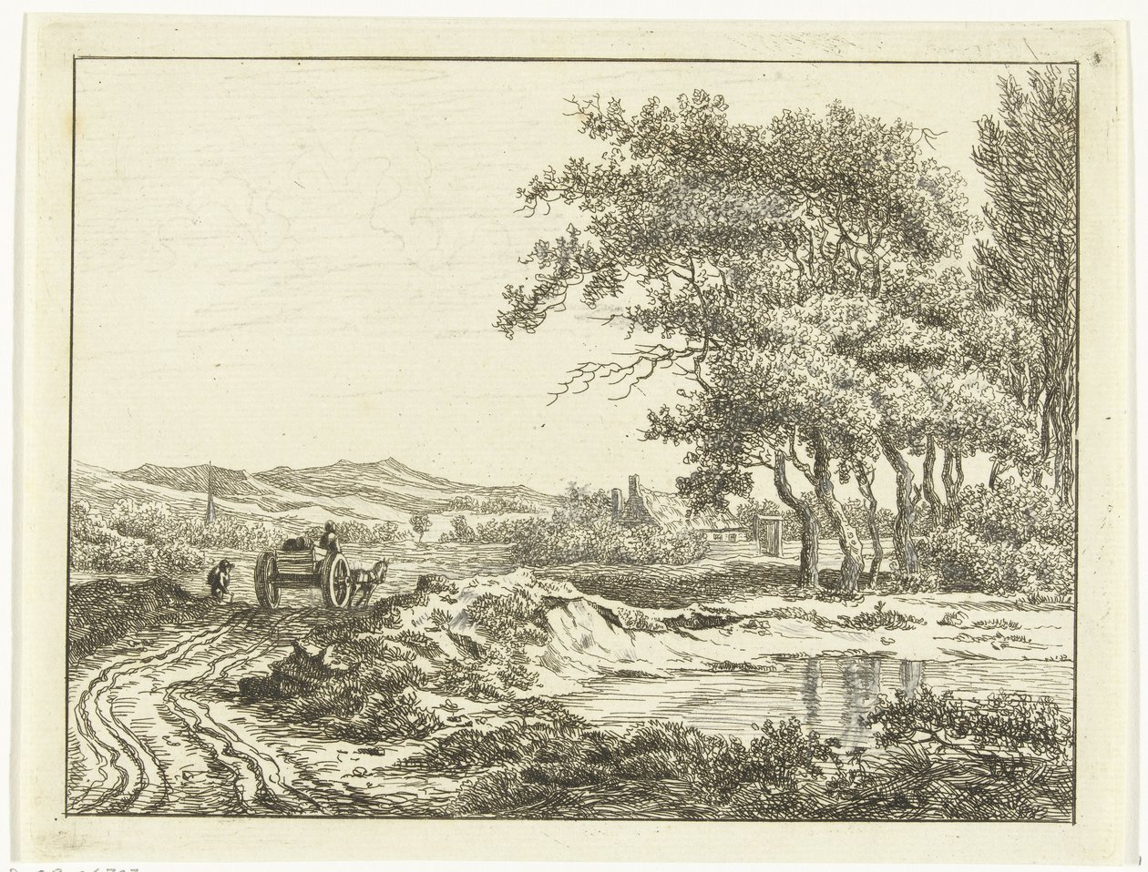 Carro su una strada di campagna vicino alle dune da Anthonie van den Bos