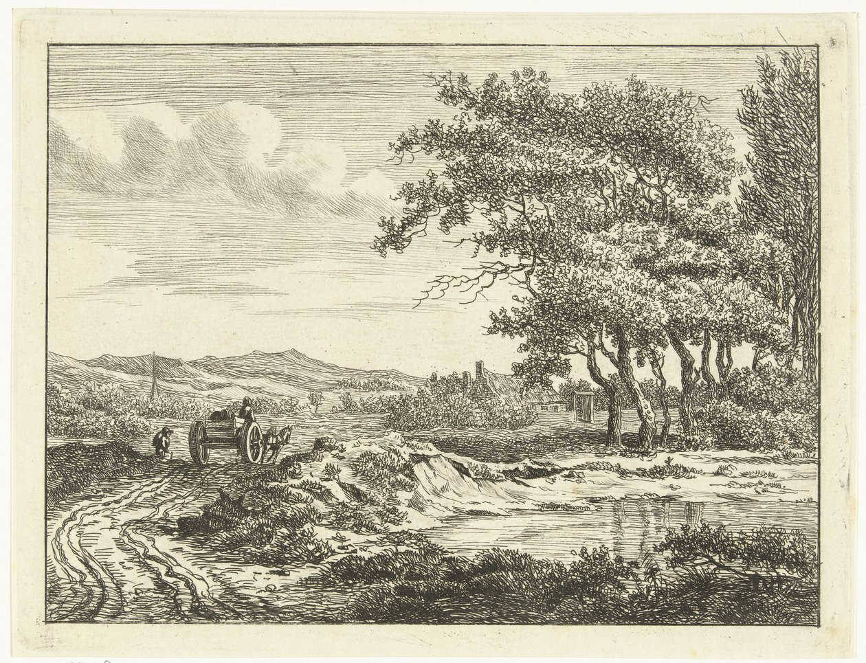 Carro su una strada di campagna vicino alle dune da Anthonie van den Bos