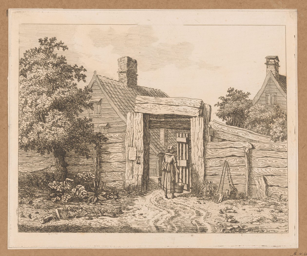 Lattaia presso il cancello di una fattoria da Anthonie van den Bos