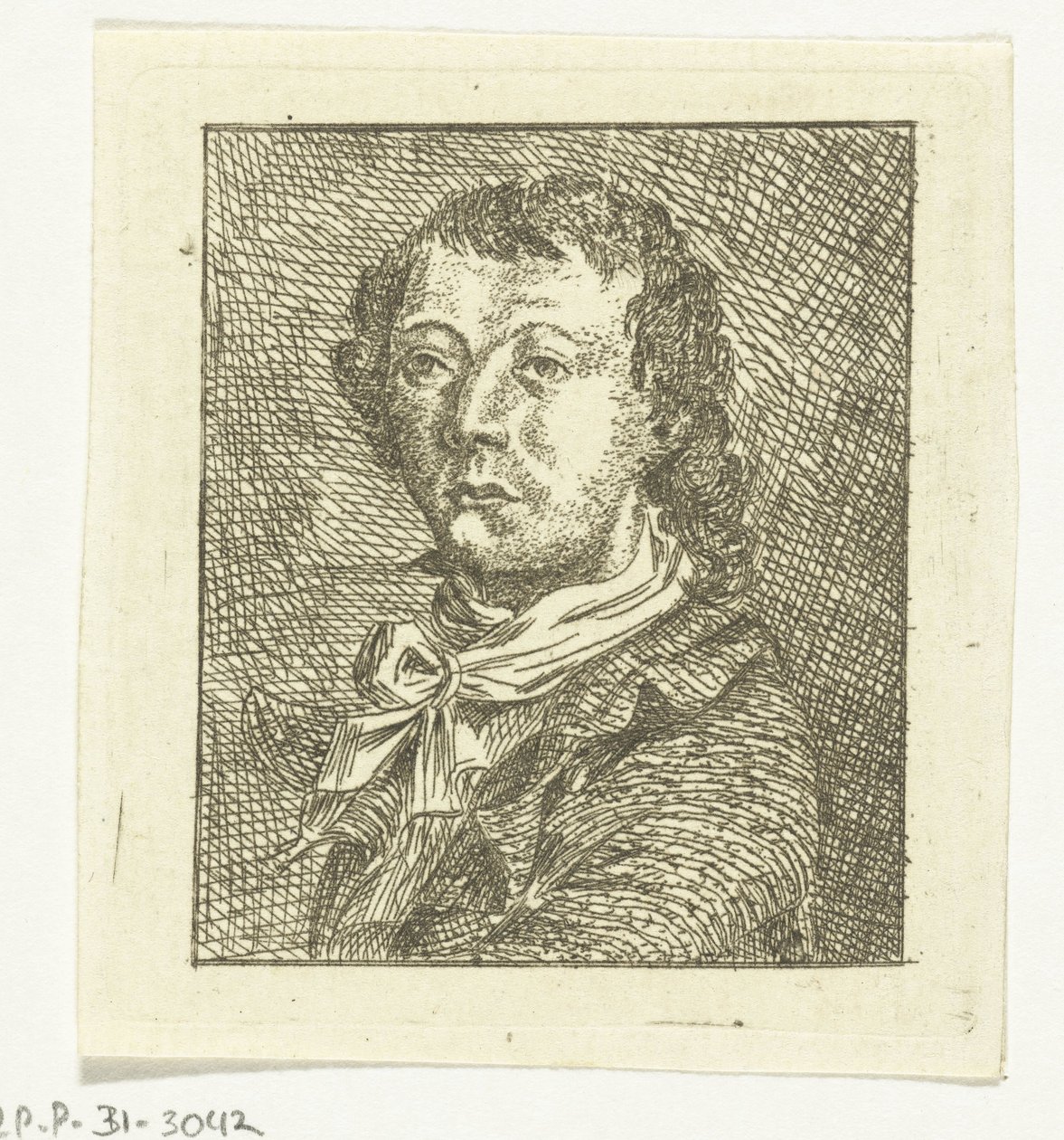 Busto di giovane uomo con cravatta bianca da Anthonie van den Bos