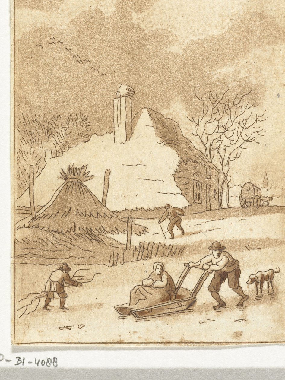 Paesaggio invernale con divertimenti sul ghiaccio da Anthonie van den Bos