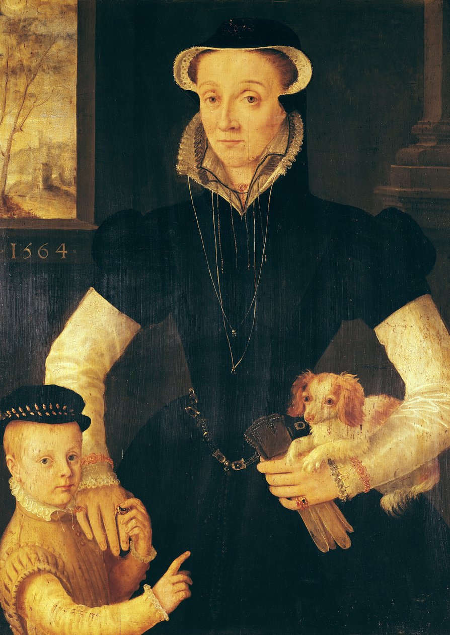Una vedova e suo figlio, 1564 da Anthonis van Dashorst Mor