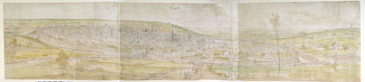 Veduta panoramica di Bruxelles dal nord, 1558 da Anthonis van den Wyngaerde