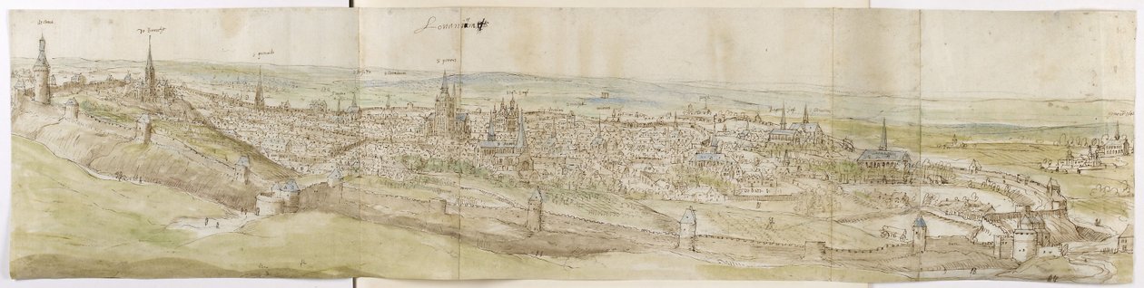 Veduta Panoramica di Leuven da Nord-Ovest da Anthonis van den Wyngaerde