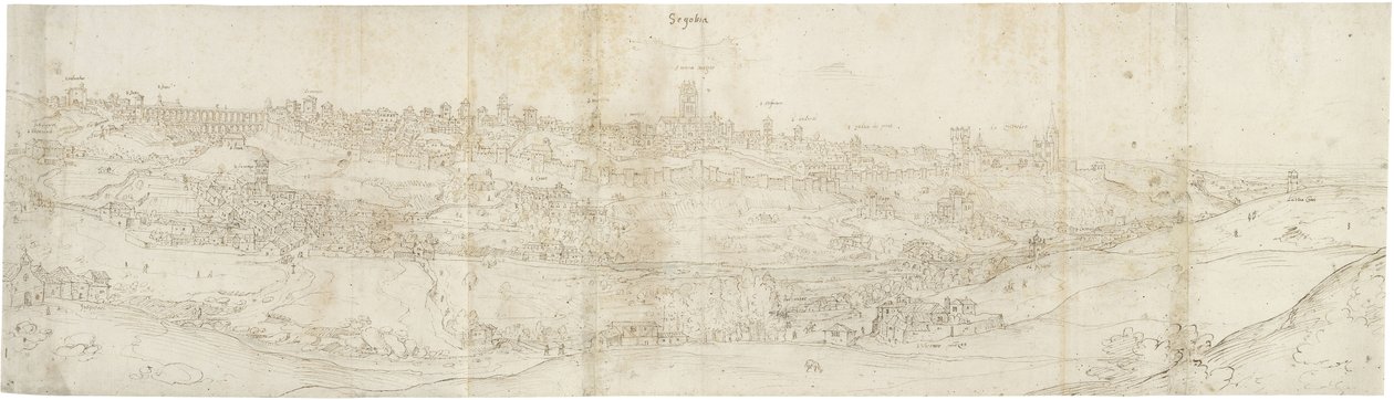 Veduta panoramica di Segovia da est da Anthonis van den Wyngaerde