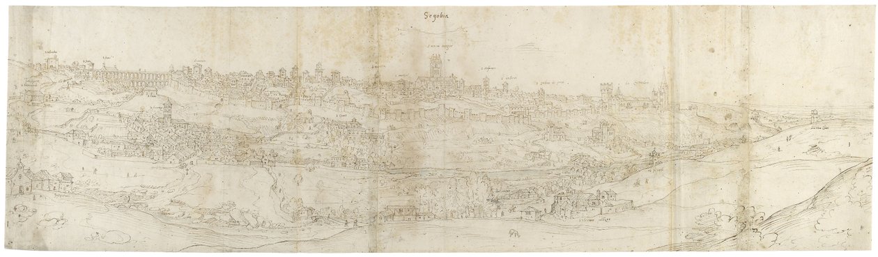 Veduta panoramica di Segovia da est da Anthonis van den Wyngaerde