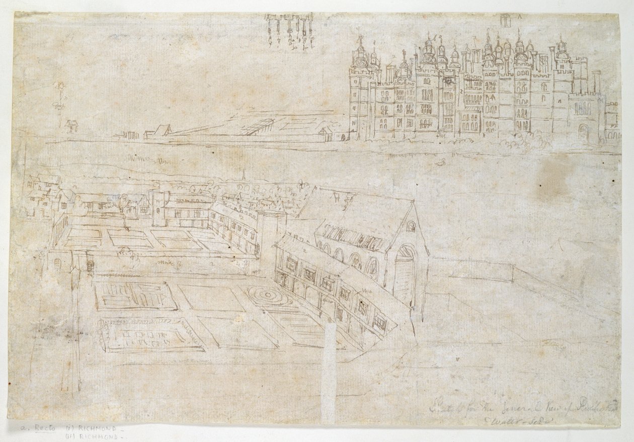 Giardini privati, Palazzo di Richmond, c.1544 da Anthonis van den Wyngaerde