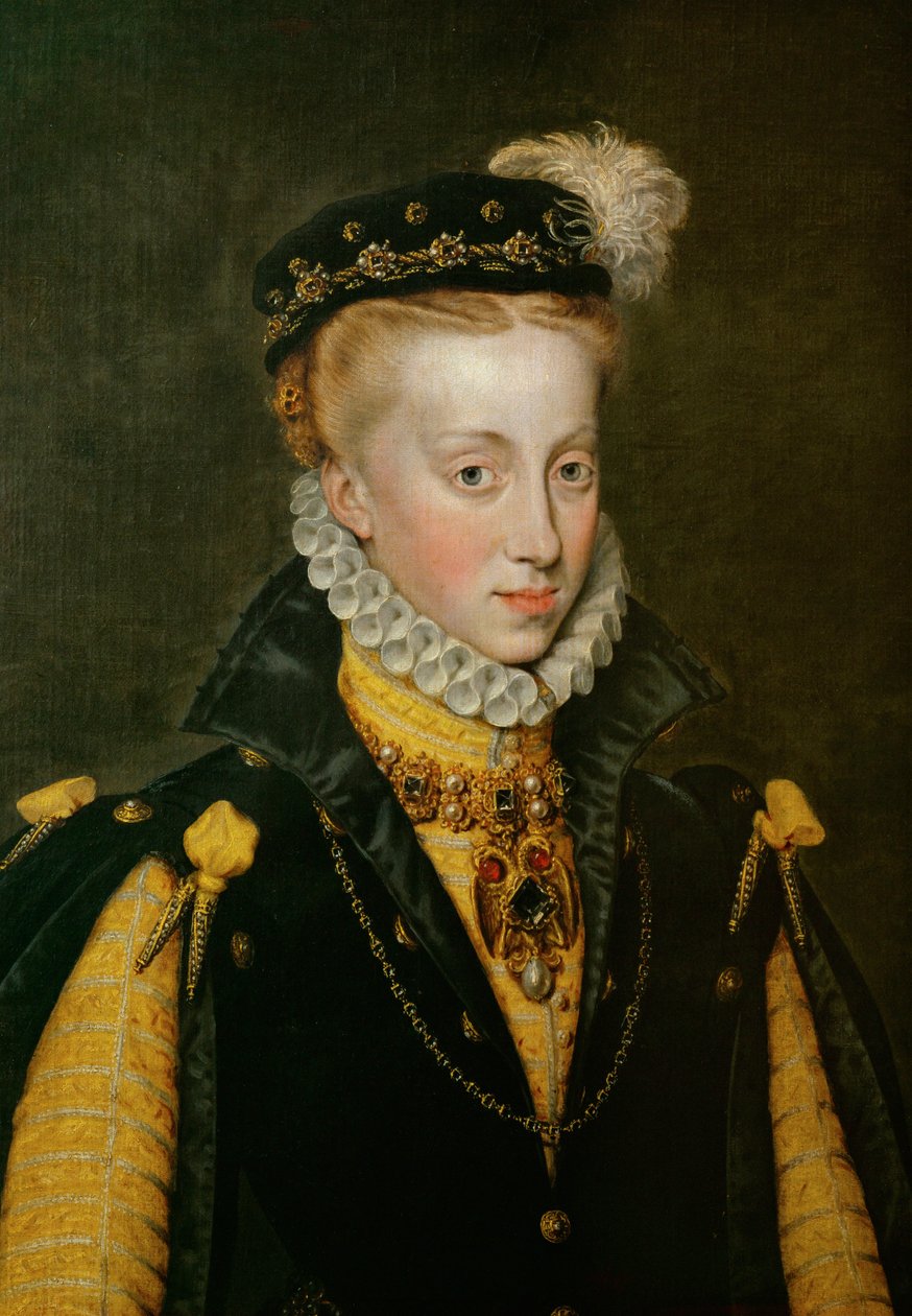 La regina Anna di Spagna, quarta moglie del re Filippo II ... (olio su tela) da Anthonis van Dashorst (c.1519-1576/77) Mor