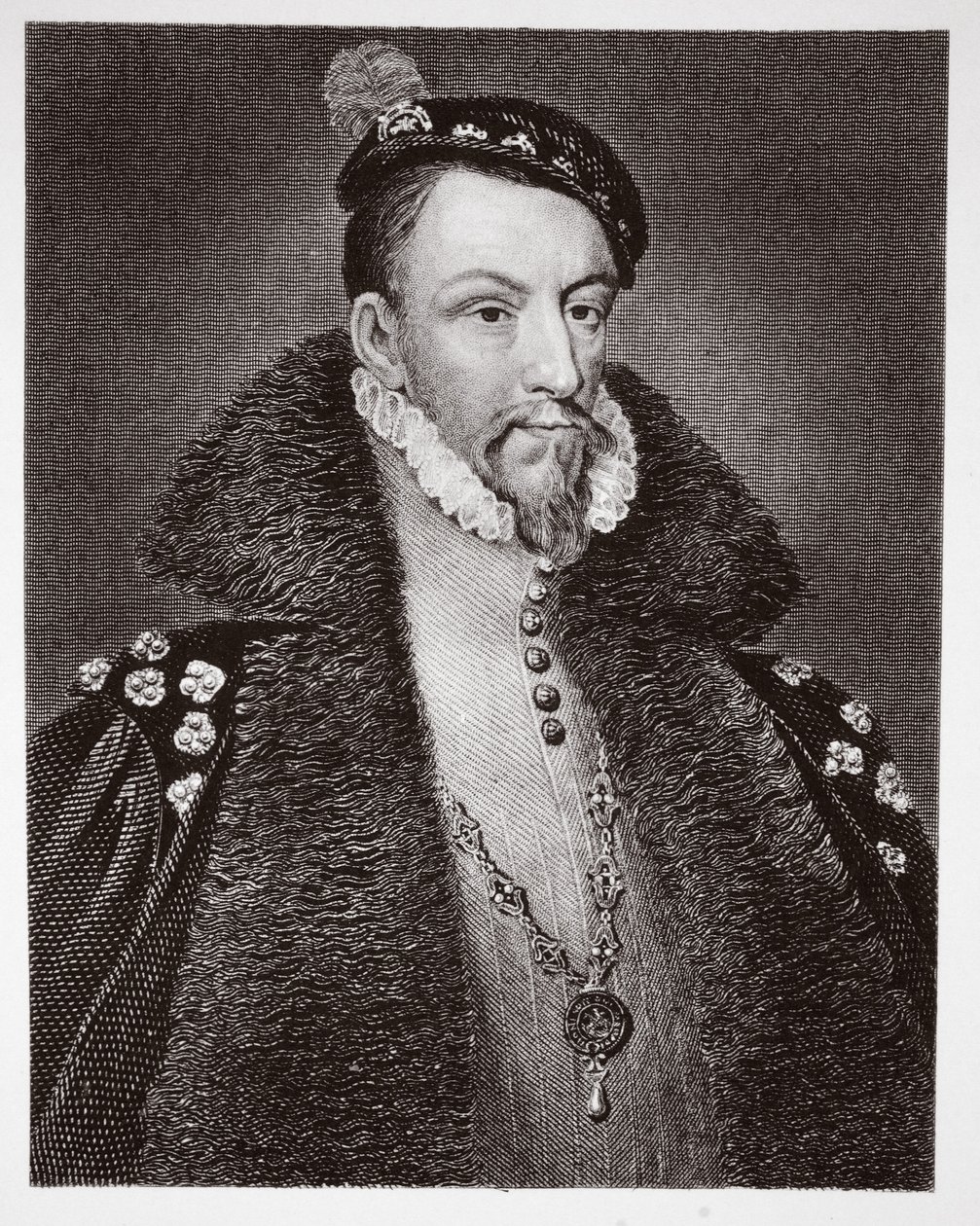 Thomas Radclyffe, Conte di Sussex, inciso da H. Robinson da Anthonis van Dashorst Mor