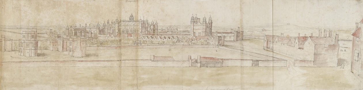 Palazzo di Hampton Court dal nord da Anthonis van den Wyngaerde