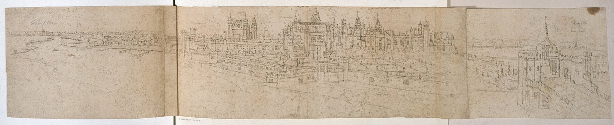 Hampton Court Palace dal fiume, c.1544 da Anthonis van den Wyngaerde