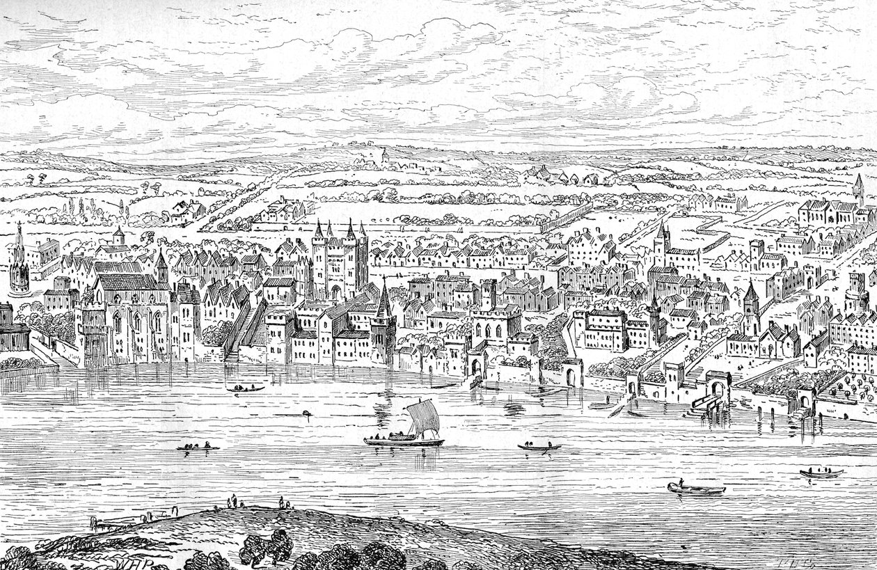 Londra da Temple Bar a Charing Cross, 1543 1897 da Anthonis van den Wyngaerde