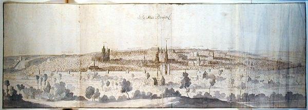 Vista panoramica di Bruxelles da Anthonis van den Wyngaerde