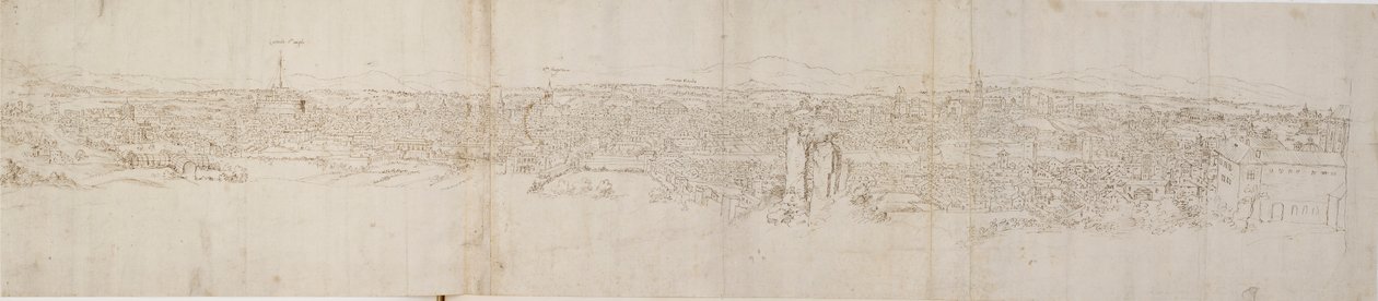 Veduta panoramica di Roma dal Monte Gianicolo, c1550 da Anthonis van den Wyngaerde