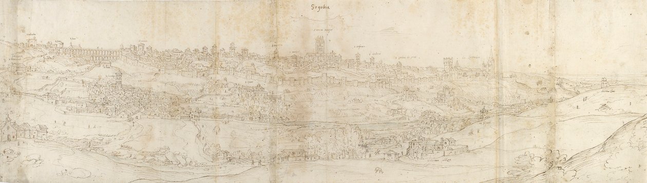 Vista panoramica di Segovia da est, c1550-1560 da Anthonis van den Wyngaerde
