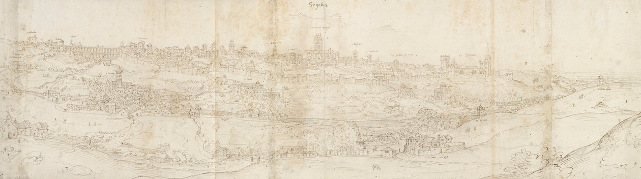 Veduta panoramica di Segovia da est, c1560-1570 da Anthonis van den Wyngaerde