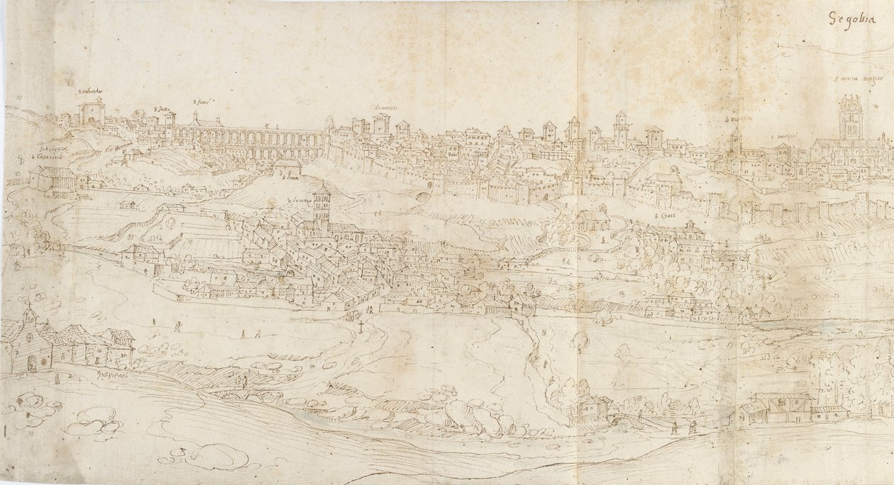Vista panoramica di Segovia da est, c1560-1570 da Anthonis van den Wyngaerde