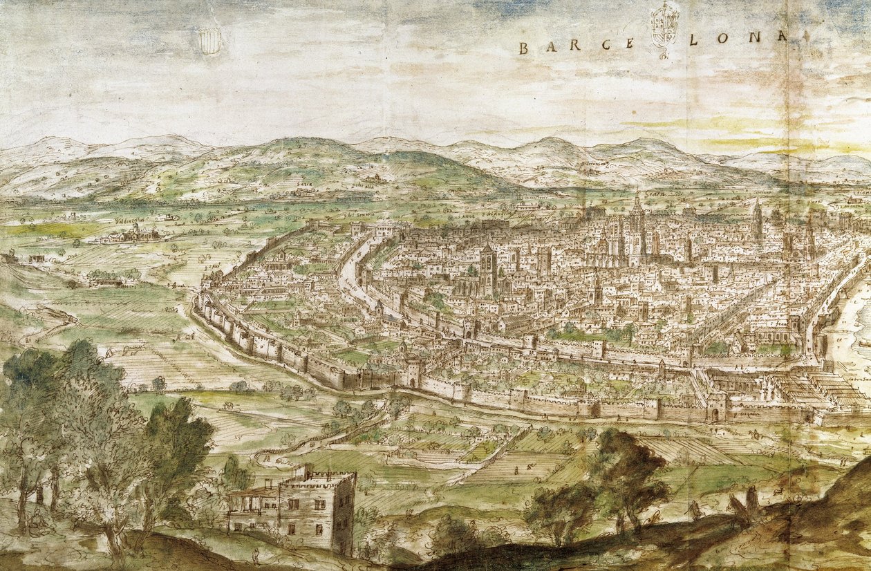 Veduta di Barcellona, 1563 da Anthonis van den Wyngaerde