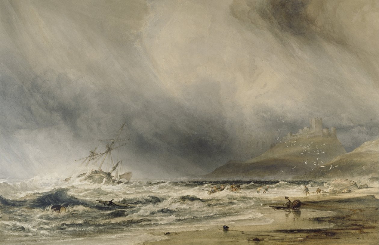 Castello di Bambourough, 1852 da Anthony Vandyke Copley Fielding