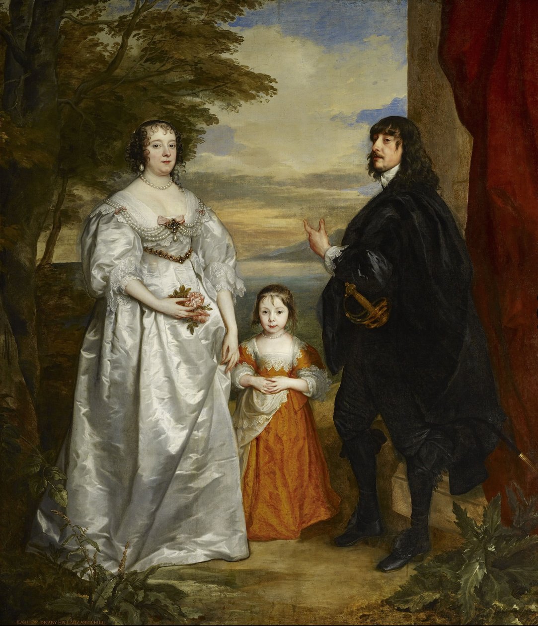 James, settimo conte di Derby, sua moglie e il bambino da Anthony van Dyck