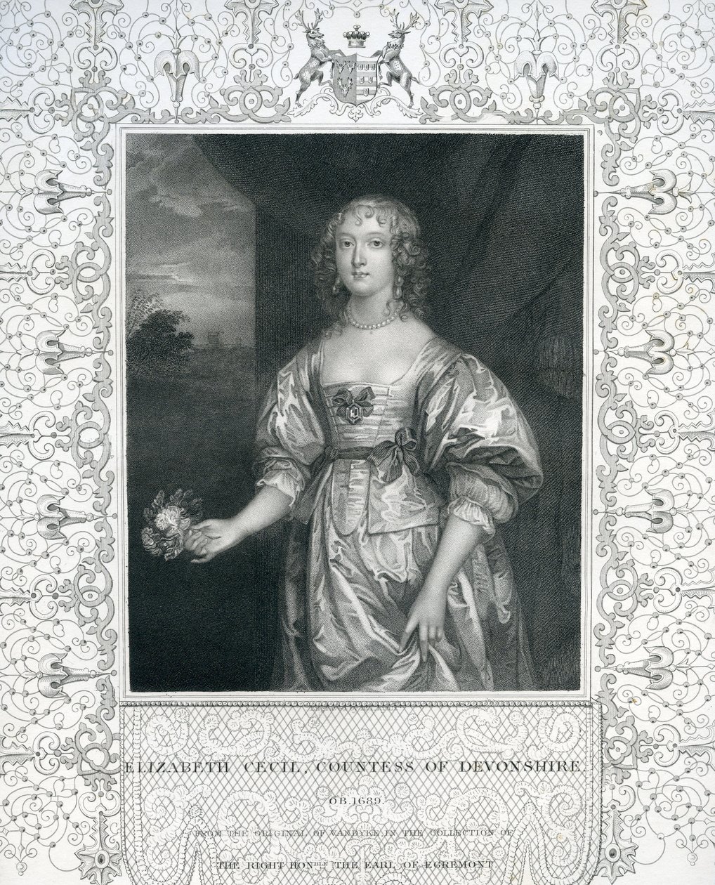 Elizabeth Cavendish, Contessa di Devonshire, metà del XVII secolo da Anthony van Dyck