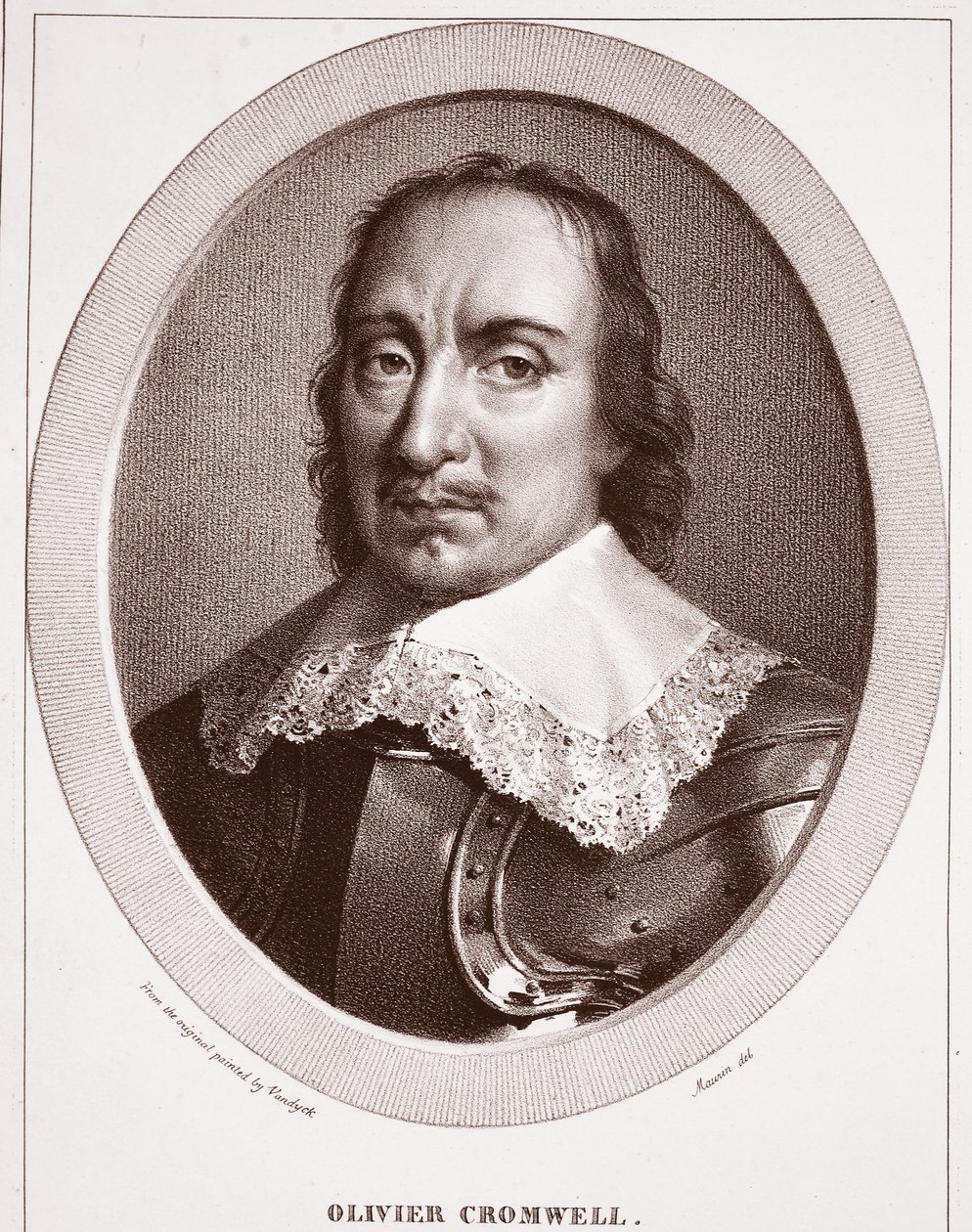 Oliver Cromwell, attribuito a Maurin, inciso da de Langlume da Anthony van Dyck