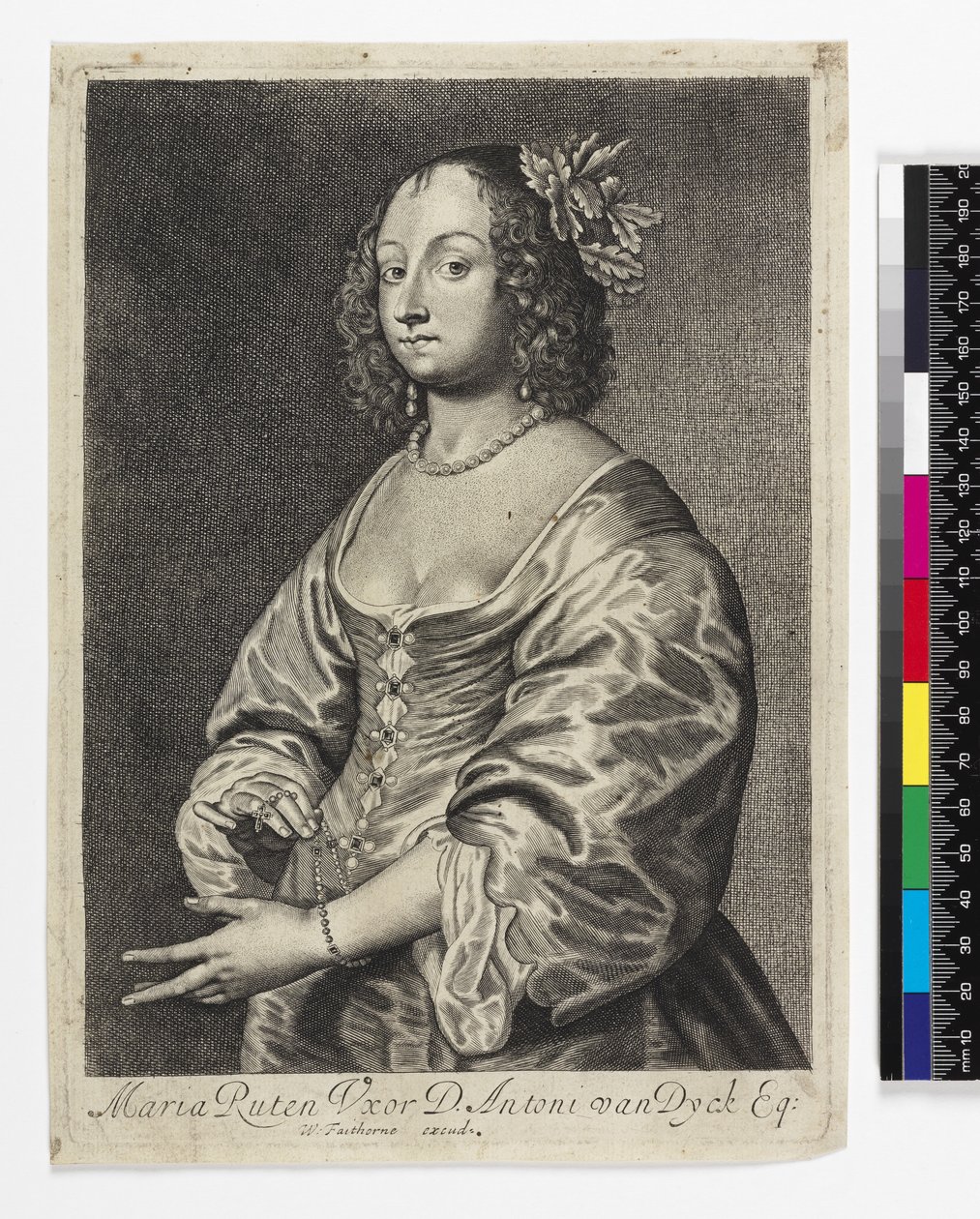 Ritratto di Mary Ruthven, inciso da William Faithorne da Anthony van Dyck