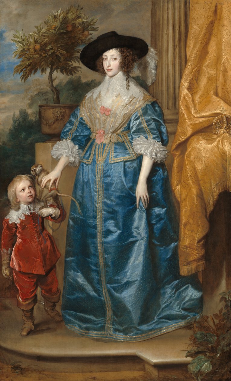 Ritratto della regina Enrichetta Maria, con il nano Sir Jeffrey Hudson da Anthony van Dyck